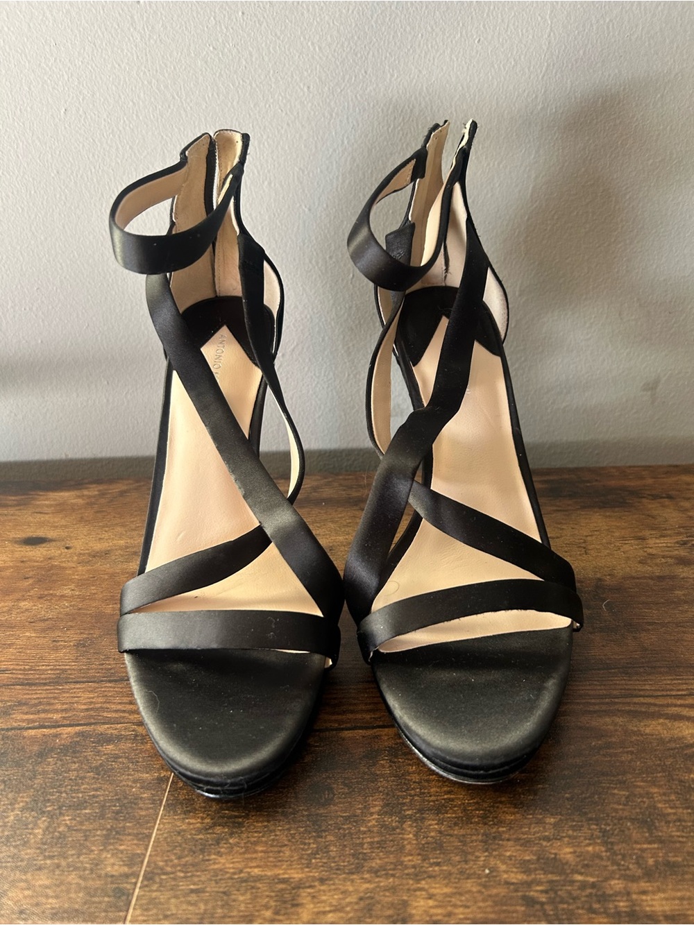 ANTONIO MELANI Black Strappy High-Heel Sandals